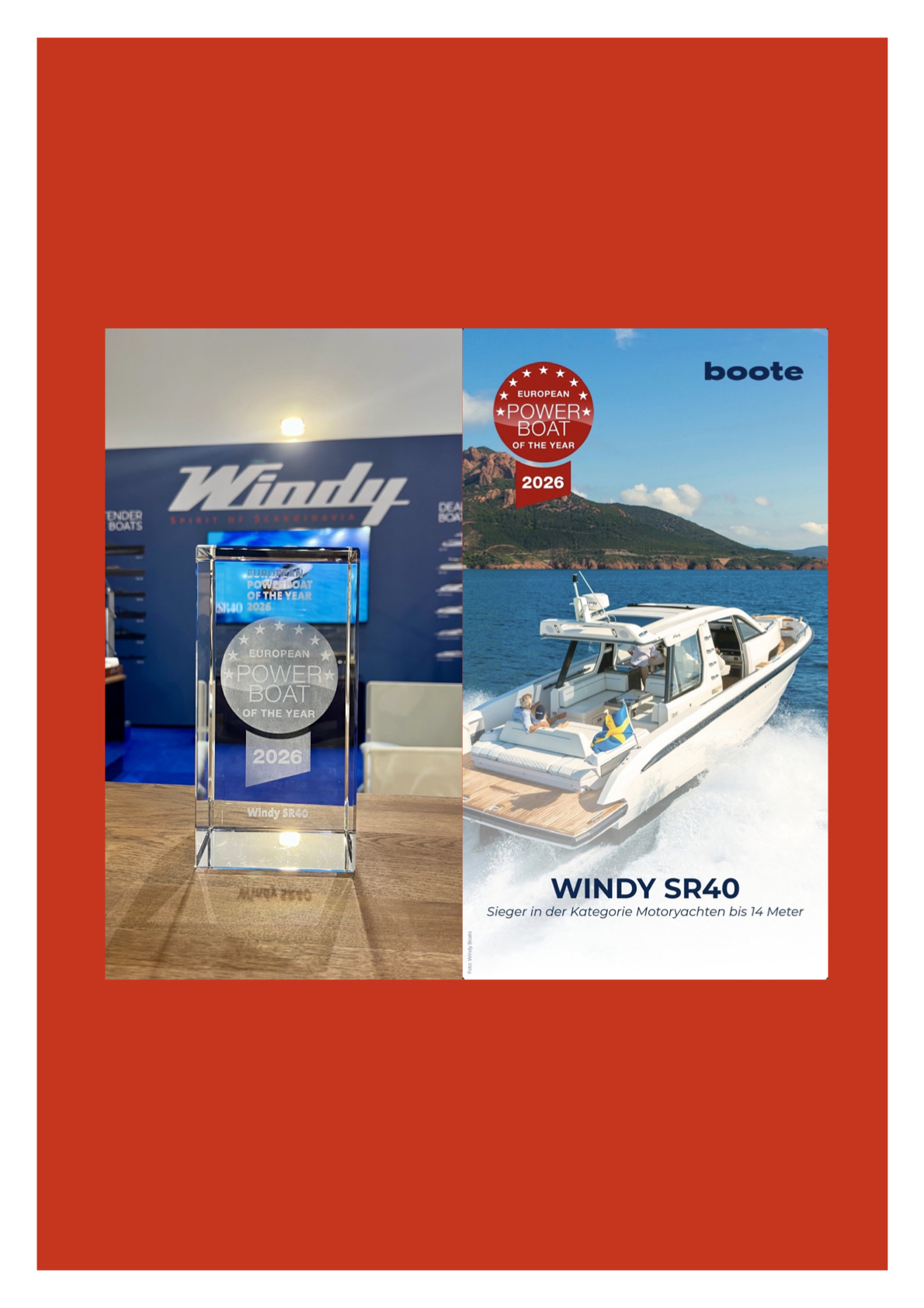 WINDY SR40 gewinnt Award in der Kategorie Motoryachten bis 14m
